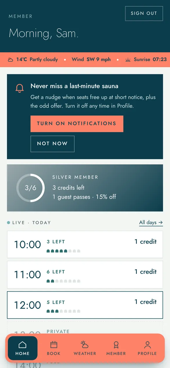 Prompt asking to turn on notifications