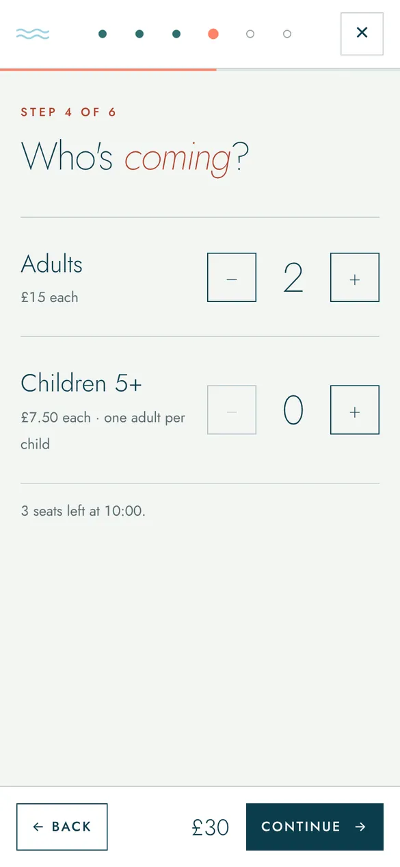 Step 4: number of adults and children